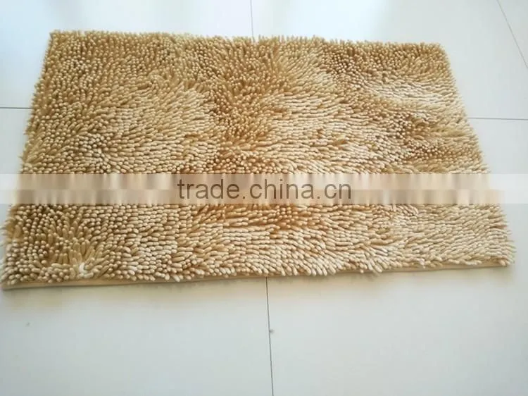 high weight long pile multicolored chenille rug
