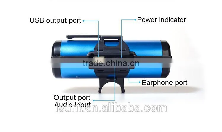 Free pack box external 5000mah mini bluetooth speaker with power bank with LED torch