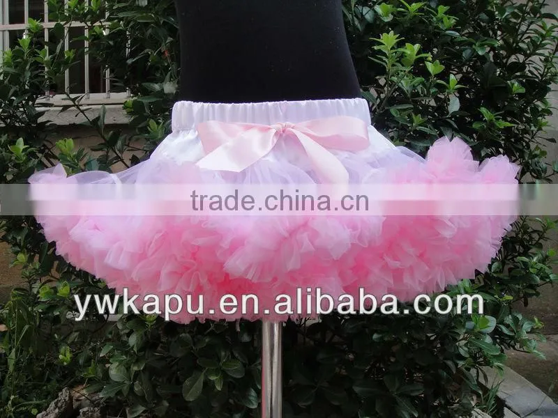 Romantic tutu fluffy tutu skirt with ribbon for kids satin tutus skirt