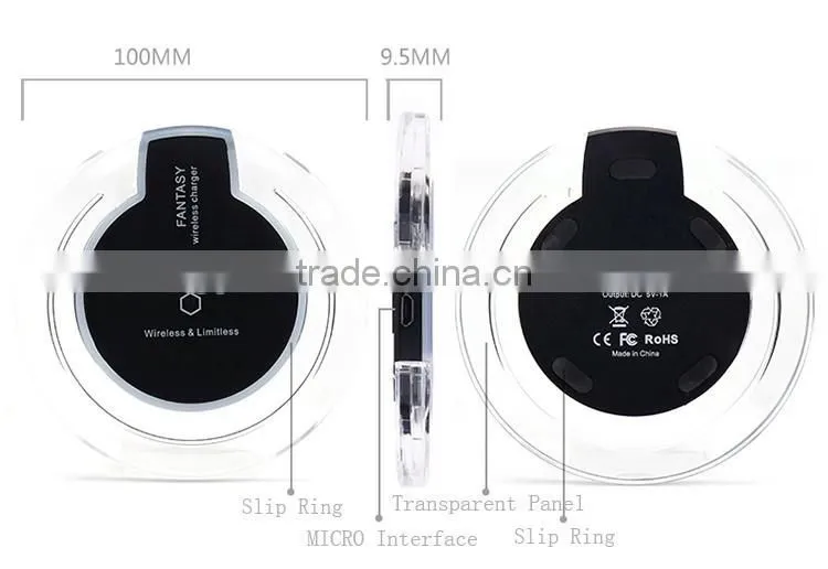 OEM ORDER WELCOME QI WIRELESS CHARGER PAD STAND QI WIRELESS CHARGER PAD WITH LCD LIGHT FOR GALAXY S7 EDGE TRANSMITTER