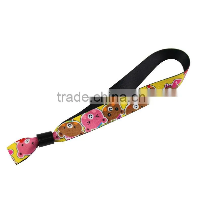 China wholesale plastic clip woven wristband for festival