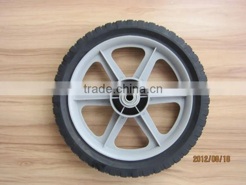 good quality 14x1.75 plastic 6 spoke semi-pneumatic lawn mowerwheel