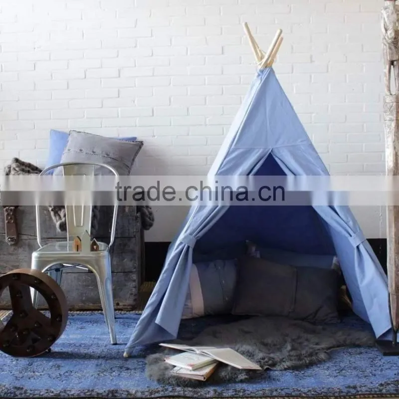 Wholesale 4-Wall Pure Plain Color canvas Princess Baby Happy kids indian tent childrens teepee