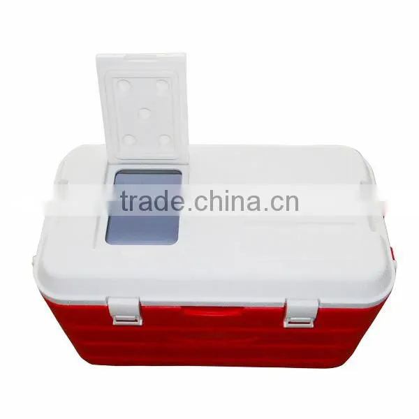 40L Plastic Foam Storage Cooler Box Fresh Camping Lunch Box with Cover Window