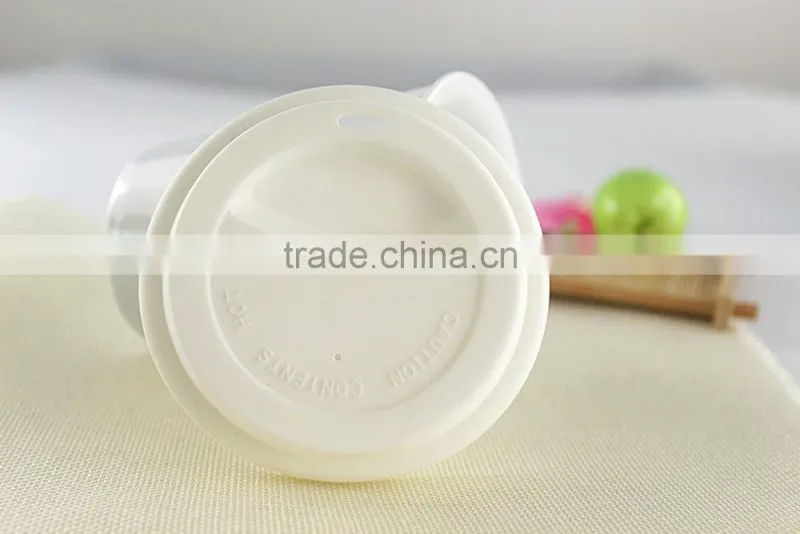 Christmas wholesale cheap Double wall ceramic tumblers, travel coffee mug with silicone lid
