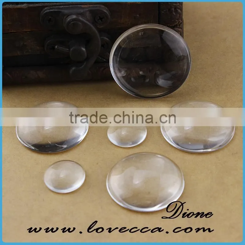 Loose Cabochons!!! Round Flatback Transparent Clear Glass Cabochons Beads