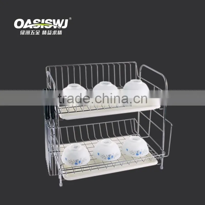 Kitchen Accessories Durable Stainless Steel 2 tiers Dish Drying Racks