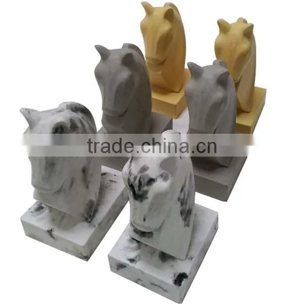 Interior horse shape excellent home decoration items concrete bookend