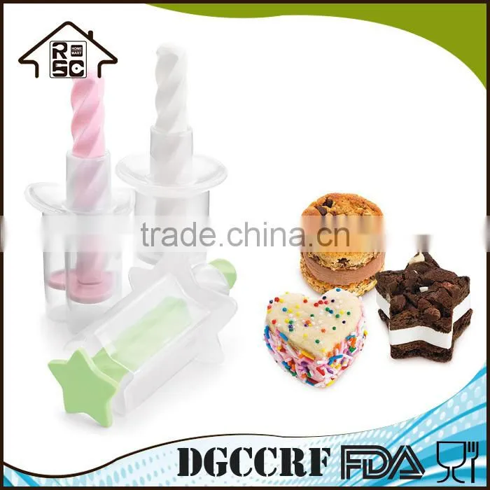 Plastic Mini Ice Cream Sandwich Maker,Home Portable Ice Cream Sandwich Maker and Cutter for Kids
