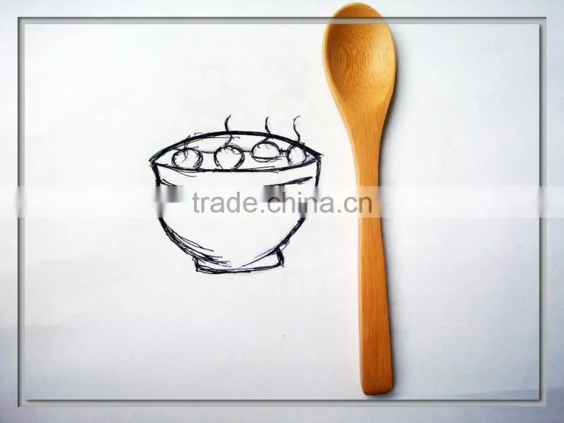 Bamboo rice spoon for children, wooden tea coffee or juice disposable mixing spoon
