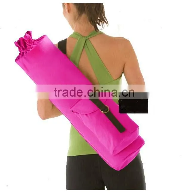 Large Capacity Drawstring Cotton Yoga Mat Bag for Shoulder Carring