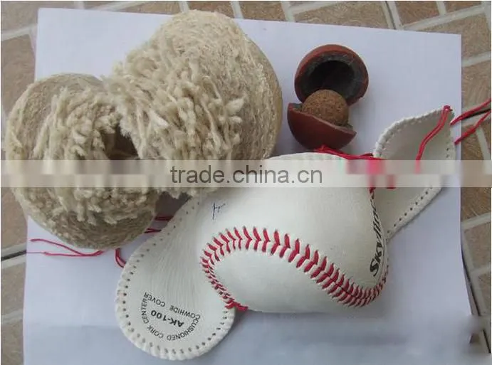 high quality&cheap price 12 inch custom cow leather wool core softball&baseball