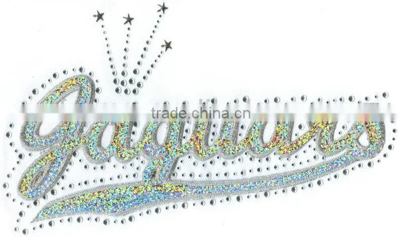 customer sequin bead design letter rhinestone motif