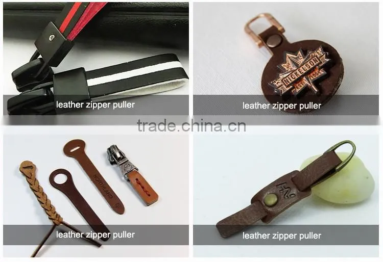 OEM available strong eco-friendly custom leather zipper puller