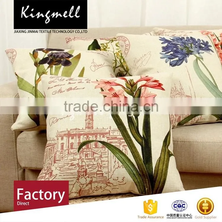 Customized linen sofa cushions with digital printing covers