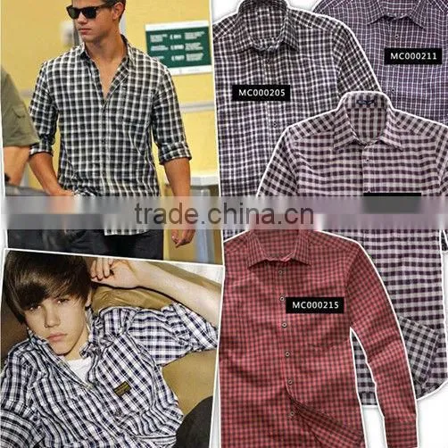 Mens flannel shirts checks plaids flannel shirts stock shirts MOQ 5PCS