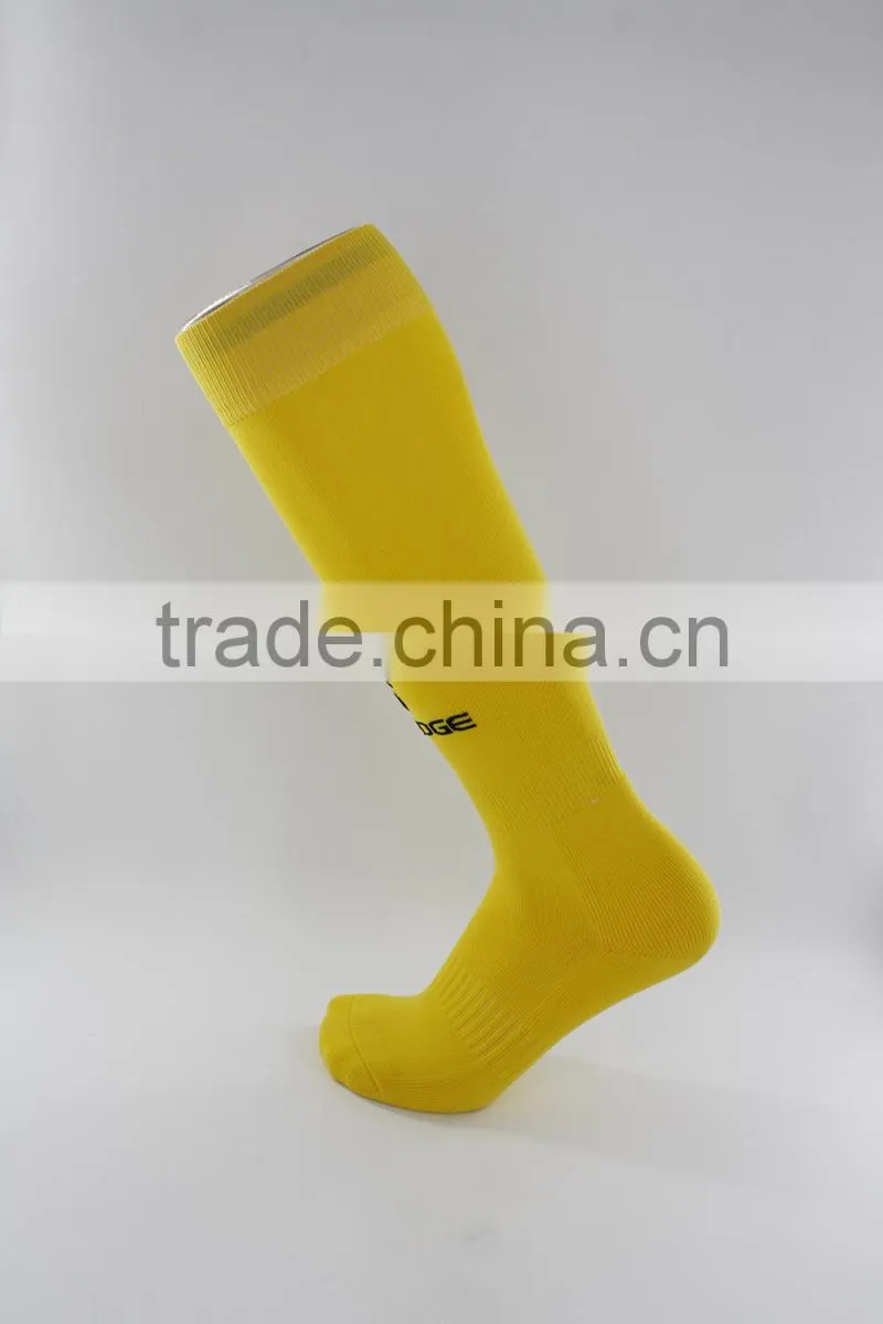 Yellow knee high nylon football socks men