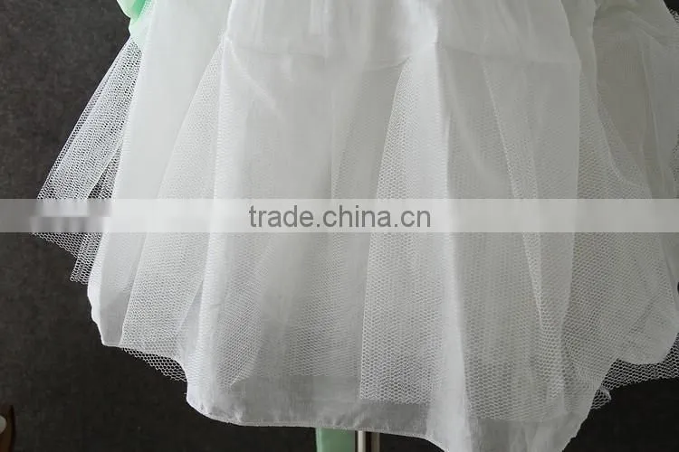 High quality OEM Angel Green Short sleeves Embroidery Flower girls party dresses Lovely Fluffy Tulle Kids frock designs pictures