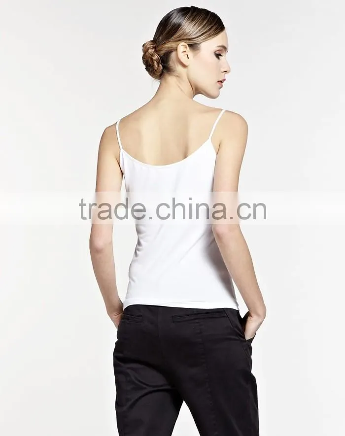 Classic sexy plain white stringer vest