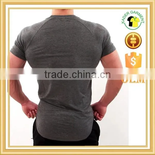 long line t-shirt men tri blend t shirt slim fit t shirt wholesale China