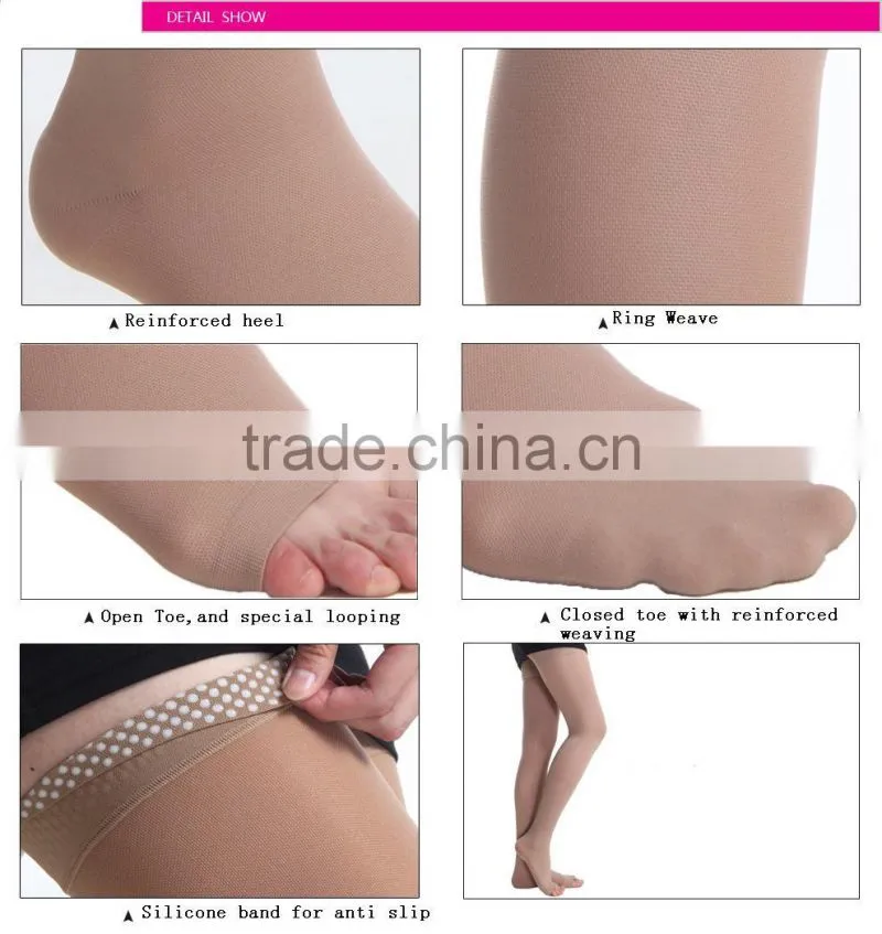Compression Stockings, Thigh High, Open Toe, 20-30 mmHg