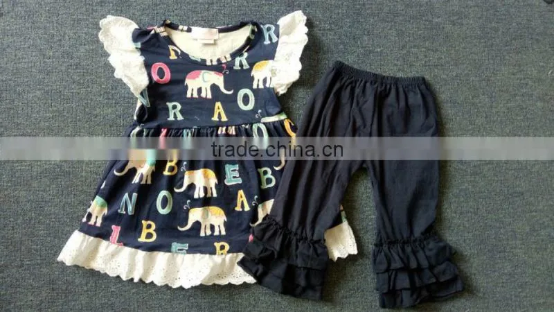 New remake design high quality Halloween clothing sets outfits boutique girl kids clothing