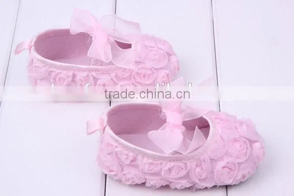 0-12 Month New Arrival Girl's Start Walkers Rose Lace Newborn Baby Shoes
