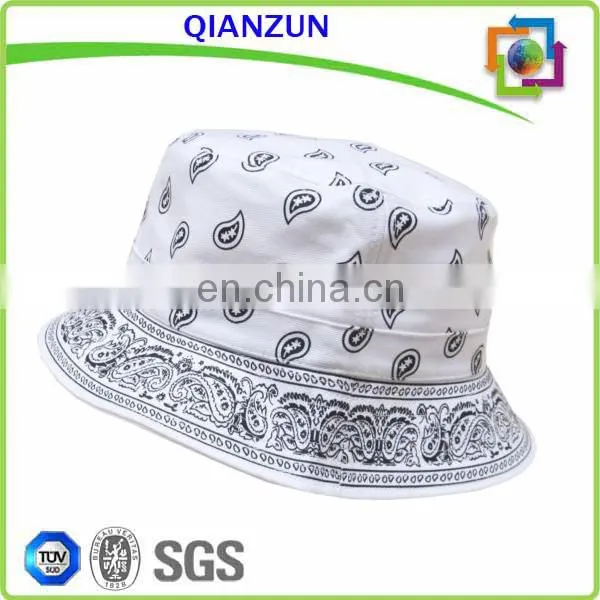 White Polyester Fashion Bucket Hat Sun Hat