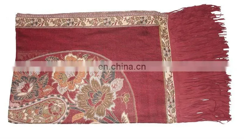Pashmina Shawls, stoles & Scarves with Suede leather