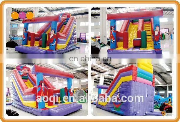 AOQI super quality factory price inflatable amusement park slide mini arch slide for kids