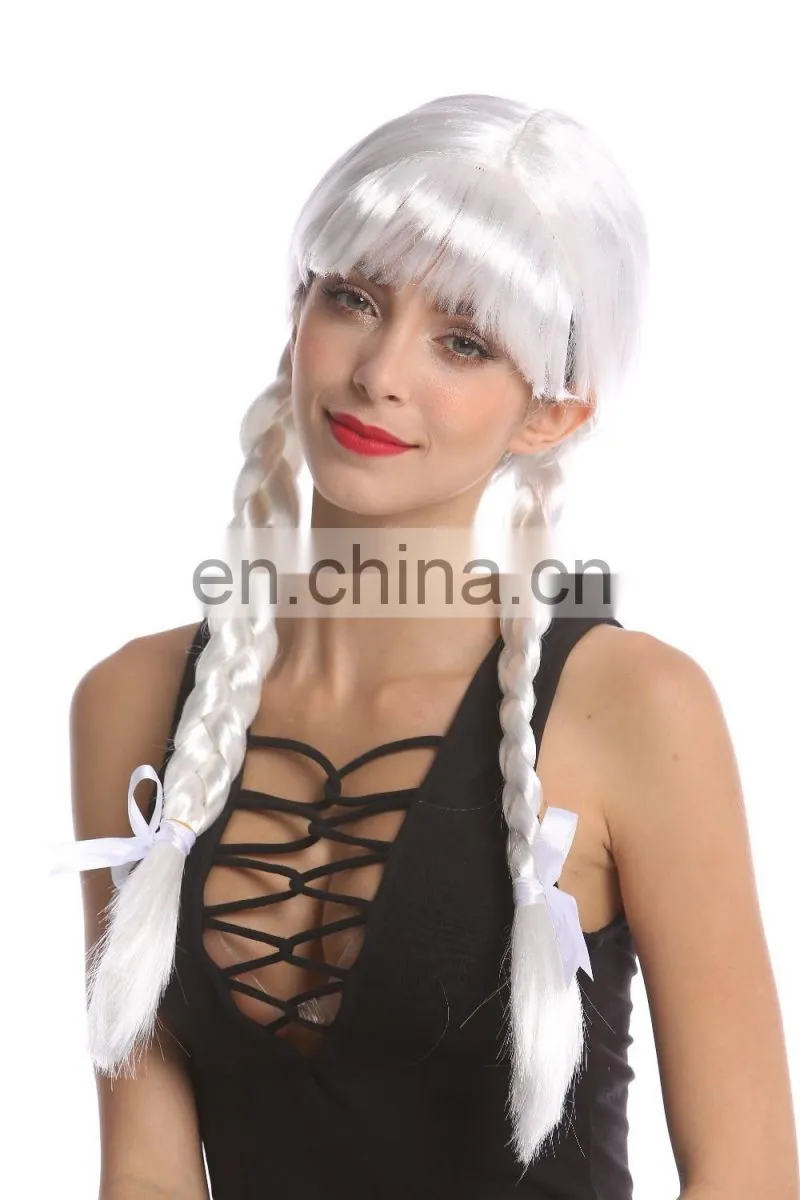 White party wigs with braids P-W215