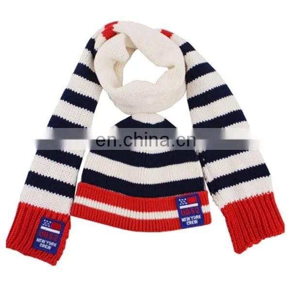 Wholesale children's winter acrylic knitted scarf hat set
