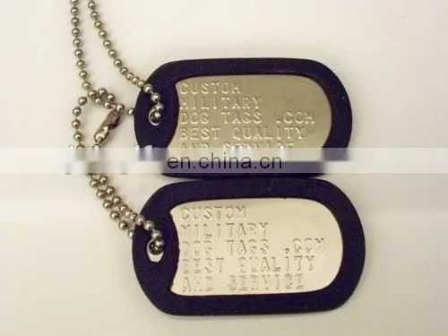 Black or Colorful silicone military personalized dog tags