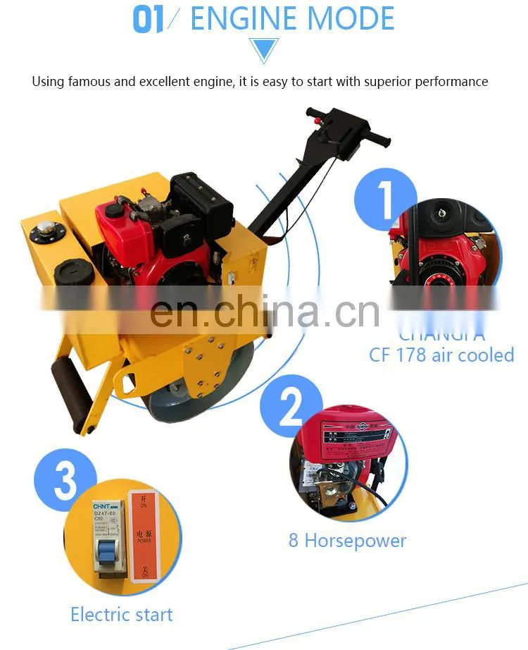 Hand operated single drum road roller for sale