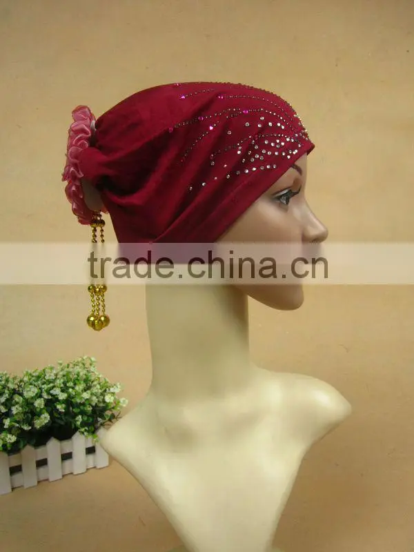 A522 fashion flower islamic hijab cap,muslim hejab hat