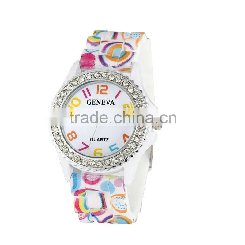 2015 japan movt high grade print flower woman watches