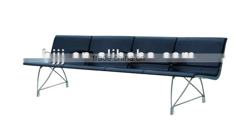 leather aluminum alloy waiting bench chair for shopping mall H60C-L