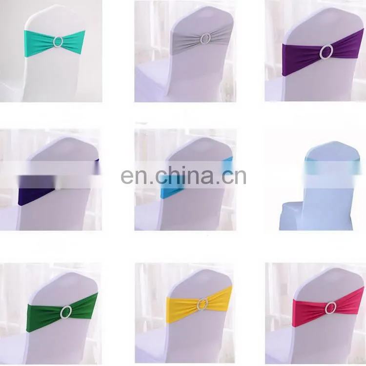 Ready Stock 24 Colors Spandex Wedding Chair Sashes With Buckle Slider