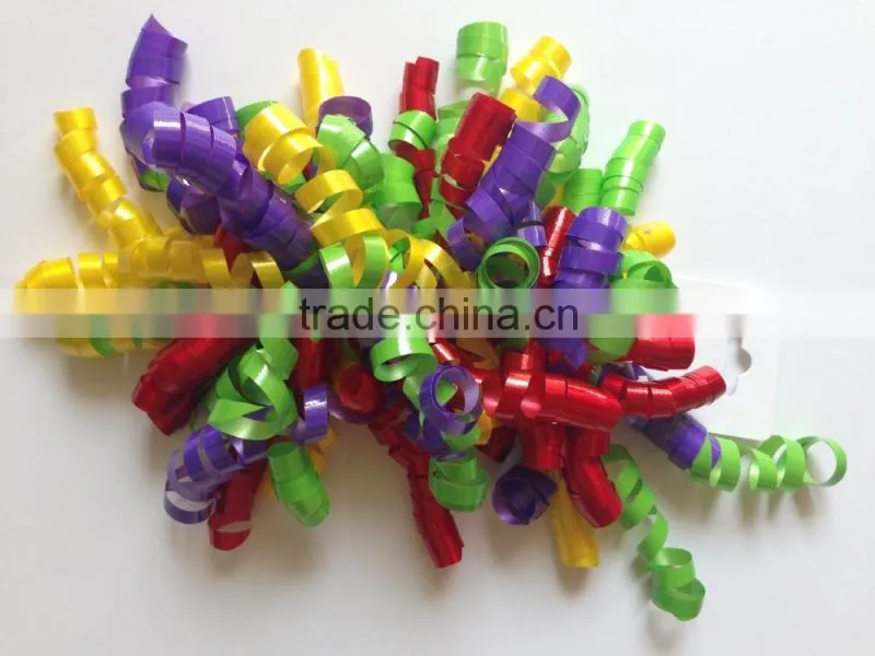 Wholesale High Quality Holiday Decoration Girls Curly Ribbon Bows IN Mixed Color with Clips