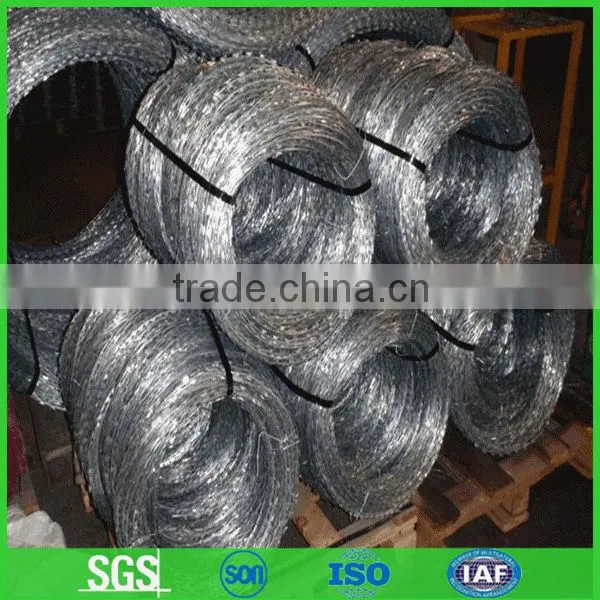 Galvanized razor wire barbed wire/cheap galvanized razor barbed wire bto-22 30 cbt-60 65(ISOfactory)