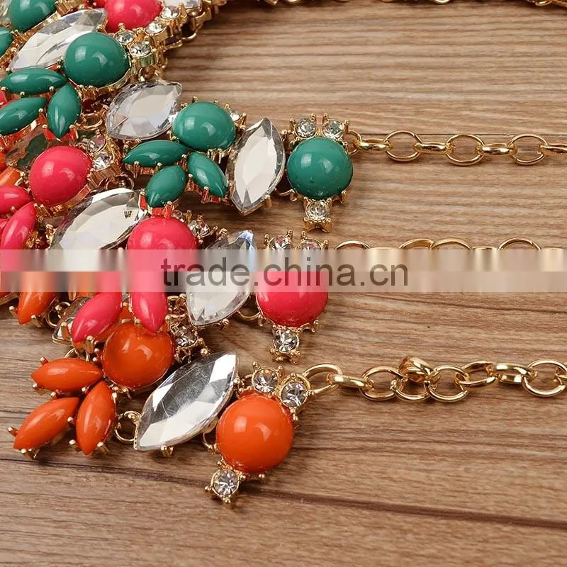 Bulk Colored Stones Choker Necklaces 2016 Crystal Statement Necklace