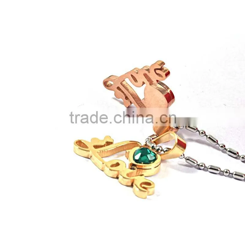 Custom Stainless Steel Pendant Necklace Stone Pendant Models