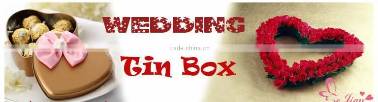 food grade heart shape chocolate & biscuit tin box/wedding tin box