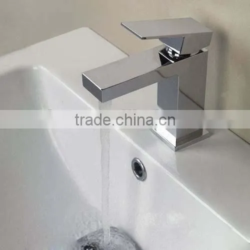 Single Lever Chrome Side Action Mono Basin Mixer Tap Waterfall Basin Bathroom Faucet NO.B002