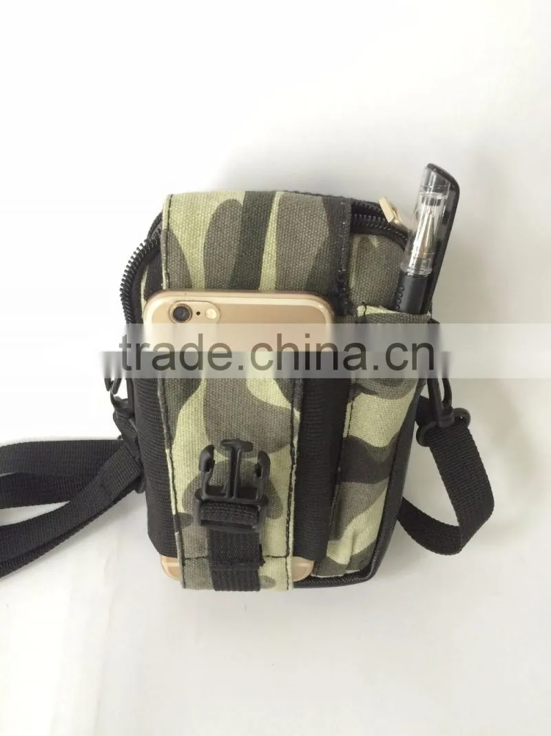 2016 mini messenger bag camouflage canvas phone storage bag
