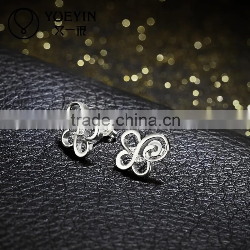 2015 New Wholesale brass silver plated earring jewelry