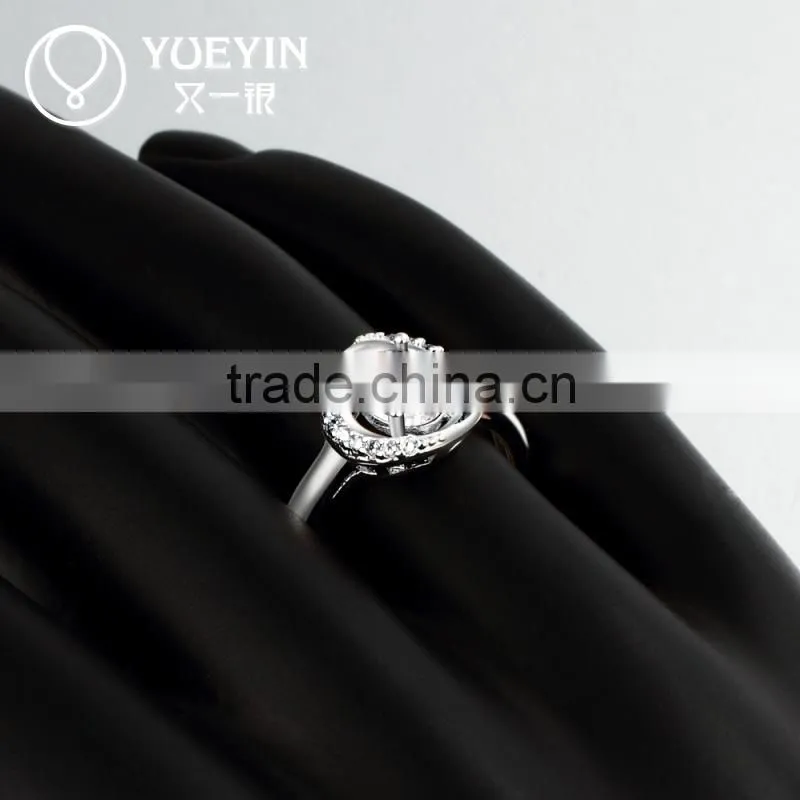 Wholesale factory price elegant metal copper zircon ring wedding jewelry