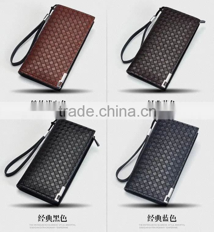 New Arrival 4 Colors Multi-fonction Check Grain money clip wallet leather For Phone purse