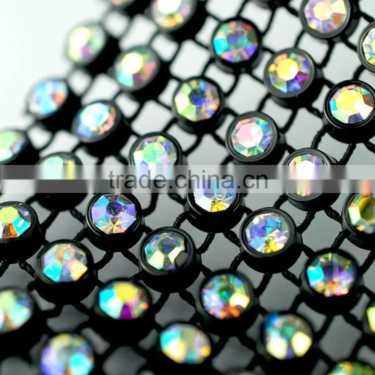 Cheap 24 rows crystal strass roll, elasitc stretch trimming rhinestone roll