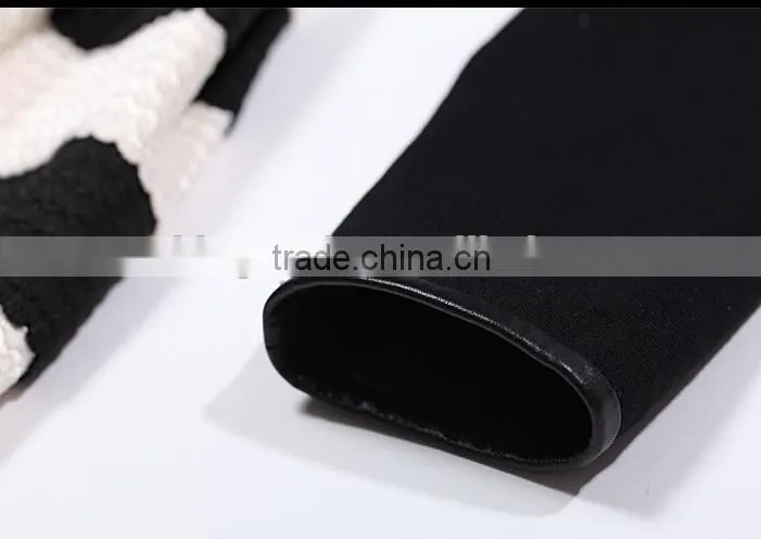 Long Sleeve woman black and white dress by dress manufacturer(Stock)